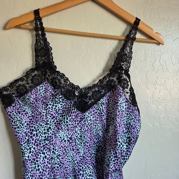 Silkscreen 100% Silk Lace Trim Animal Print Cami Top Bundle of 2 Sz Large Purple - Picture 9 of 12